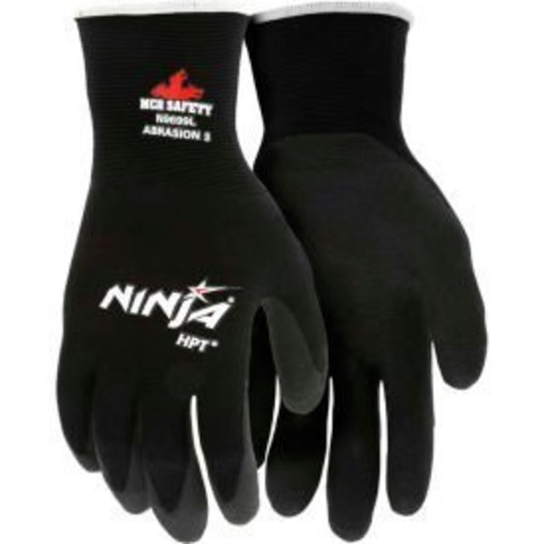 Mcr Safety MCR Safety N9699L Ninja® HPT PVC Coated Nylon Gloves, 15 Gauge, Large, Black N9699L